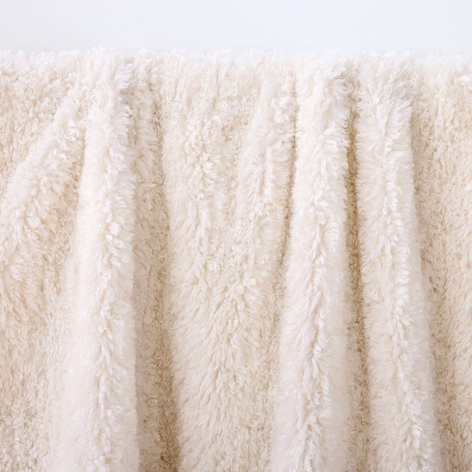 Faux Curly Lamb Fur Throw West Elm UK